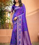 royal blue soft silk woven work traditional saree