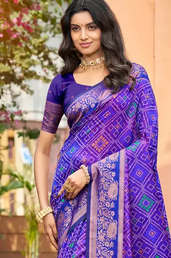 royal blue soft silk woven work traditional saree