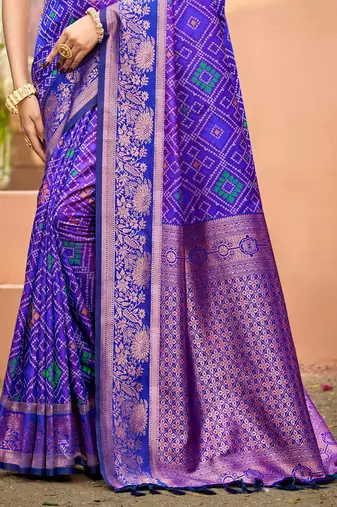 royal blue soft silk woven work traditional saree