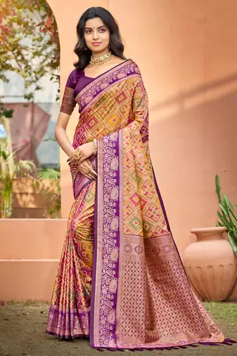 mustard gold soft silk woven work traditional saree