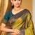 olive green soft silk woven work traditional saree