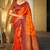 bright orange soft silk woven work traditional saree