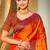 bright orange soft silk woven work traditional saree