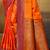bright orange soft silk woven work traditional saree