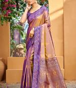 royal purple soft silk woven work traditional saree