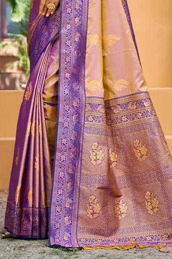 royal purple soft silk woven work traditional saree