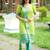 Parrot green women kanchi cotton v-neck kurta set | comfortable ethnic wear