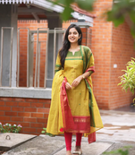 Mustard readymade kanchi cotton v-neck top – sizes s to 3xl