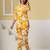 Mustard yellow geometric printed kurti with straight pants – cotton co-ord set