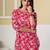 Red floral printed kurti with straight pants – cotton co-ord set