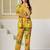 Yellow floral printed kurti with straight pants – cotton co-ord set