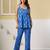 Blue printed spaghetti kurti with straight pants – cotton co-ord set