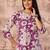 Purple floral printed kurti with straight pants – cotton co-ord set