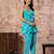 Turquoise blue printed spaghetti kurti with straight pants – cotton co-ord set