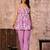 Pink floral printed spaghetti kurti with straight pants – cotton co-ord set