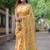 Mirchi fashion women’s floral print cotton blend saree with unstitched blouse piece – yellow
