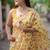 Mirchi fashion women’s floral print cotton blend saree with unstitched blouse piece – yellow