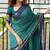 Mirchi fashion women’s geometric print cotton blend saree with unstitched blouse piece – teal