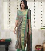 Grey readymade kanchi cotton v-neck top – sizes s to 3xl