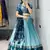 Sky Color Zari Weaving Work Kanchipuram Silk  Pattu Lehenga Choli With Unstitched Blouse
