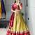 Peach Color Zari Weaving Work Kanchipuram Silk  Pattu Lehenga Choli With Unstitched Blouse