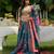 Teal Printed Organza Lehenga Set