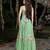 Light Green Embroidered Net Corset Lehenga Set
