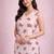womens pink floral digital print rayon slub sleeveless straight kurta