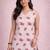 womens pink floral digital print rayon slub sleeveless straight kurta