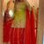 green & red festive sharara set