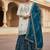 white & teal designer sharara suit