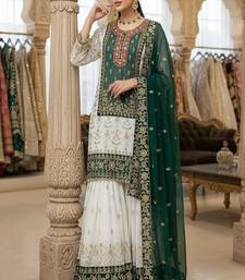 green & ivory embroidered designer suit