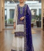 lavander & ivory embroidered designer suit