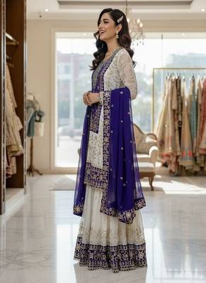 lavander & ivory embroidered designer suit 4