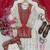 red & ivory embroidered designer suit