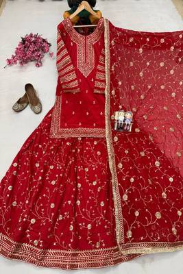 Red bridal lehenga set 1