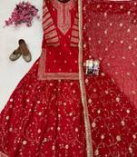 Red bridal lehenga set