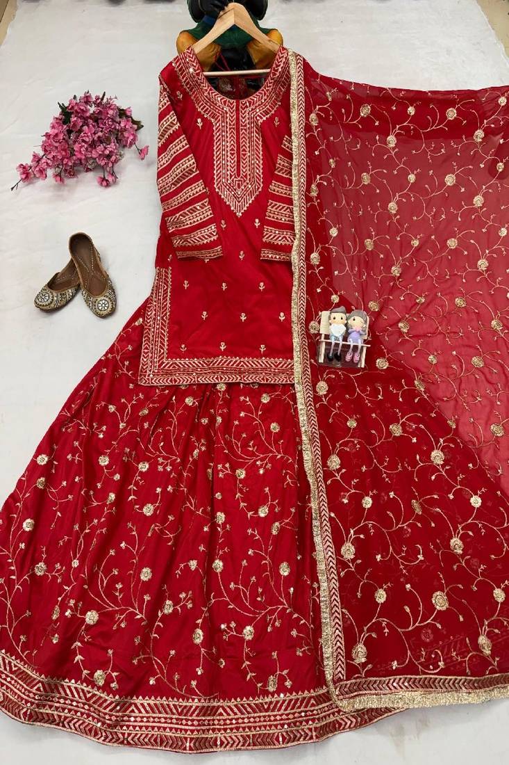 Red bridal lehenga set
