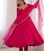 pink anarkali ethnic dress