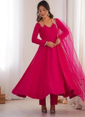 pink anarkali ethnic dress 2