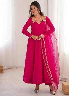 pink anarkali ethnic dress 3