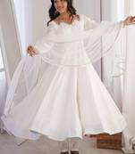 white anarkali ethnic dress