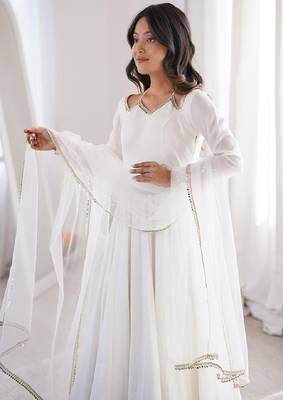 white anarkali ethnic dress 2