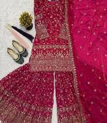 designer rani-pink sharara suit