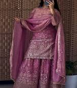 designer purple sharara suit