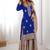 royal blue & beige designer sharara suit