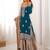teal & beige designer sharara suit