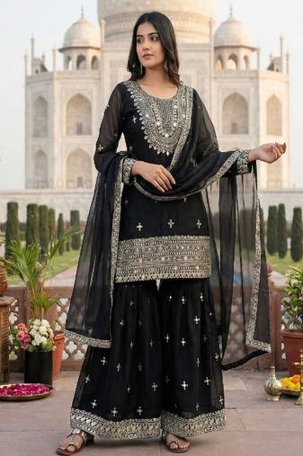 black designer ethnic suit