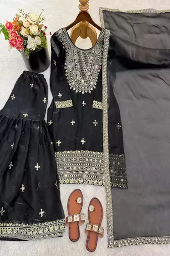 black designer ethnic suit
