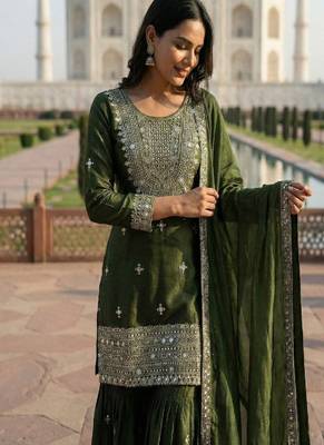 green festive sharara suit 2